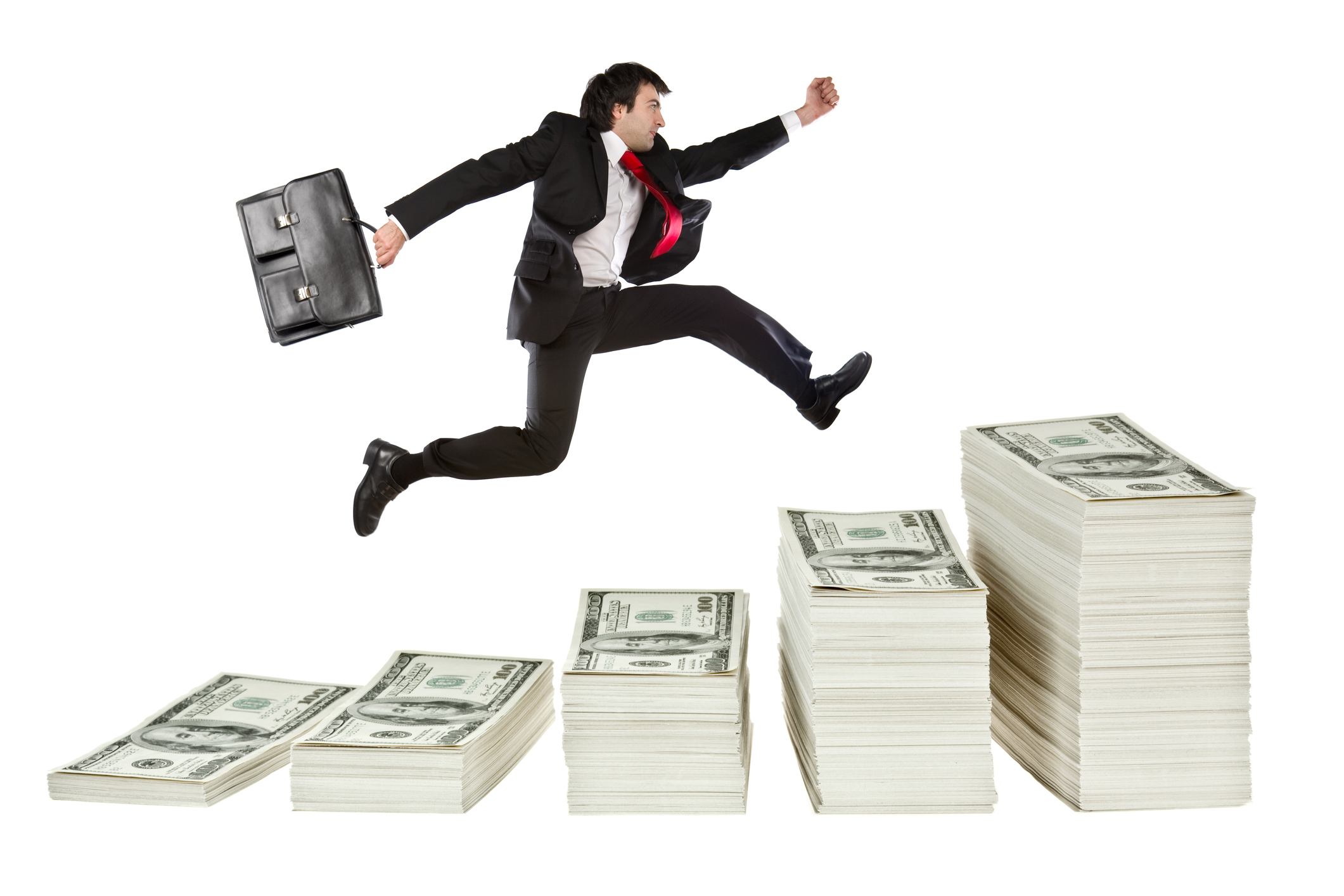 Leaping over money image